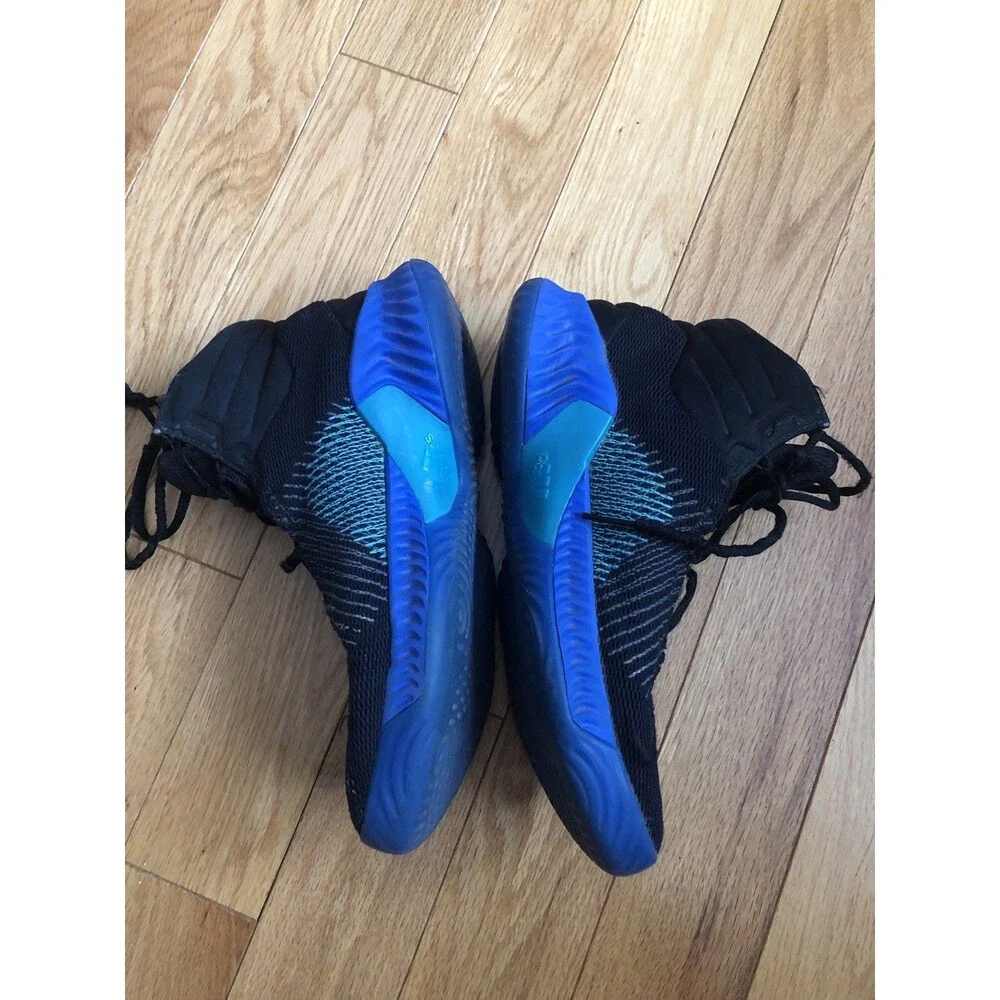 Adidas 8 Black/Green/Blue Hightop Athletic Lace Up Basketball Shoes Needs‎ laces